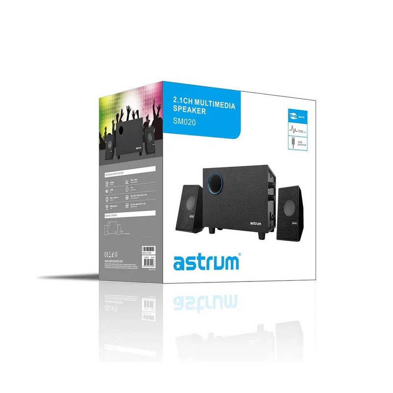 Astrum SM020 Multimedia USB Speakers 11W RMS 2.1 Channels with Woofer A13002-B