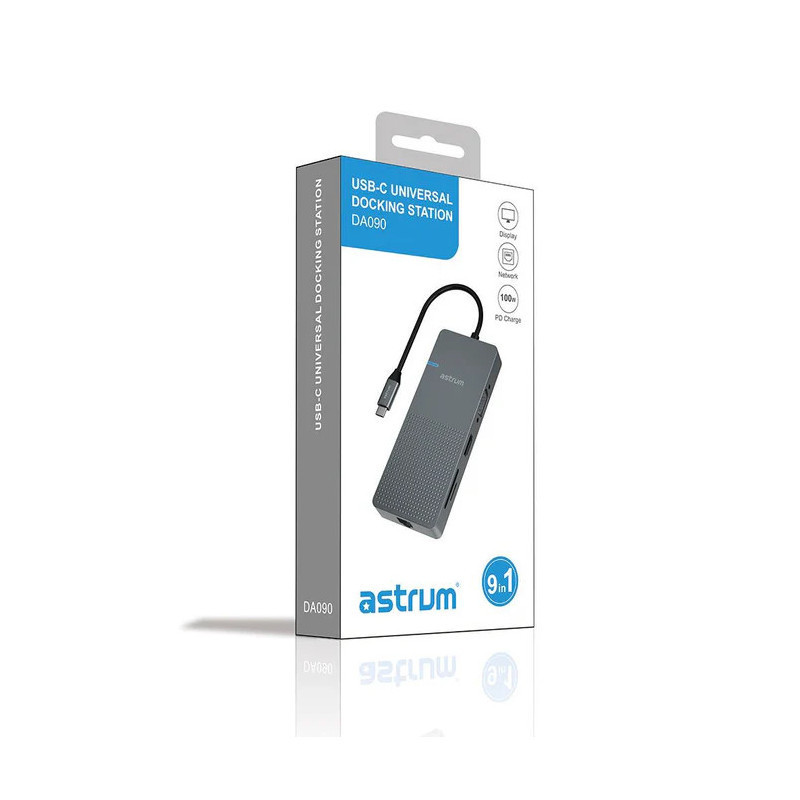 Astrum DA090 9-in-1 USB-C HDMI VGA RJ45 Dock A38009-B